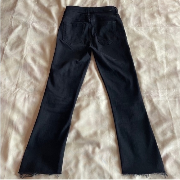MOTHER- Mid Rise Insider Crop Step Fray Black Not Guilty Ankle Jeans Size 24 - Picture 7 of 12